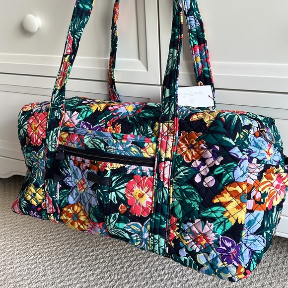 Vera Bradley Small Travel Duffel Bag Happy Blooms - Picture 9 of 14